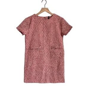 ZARA Tweed Shift Dress Red Size XS